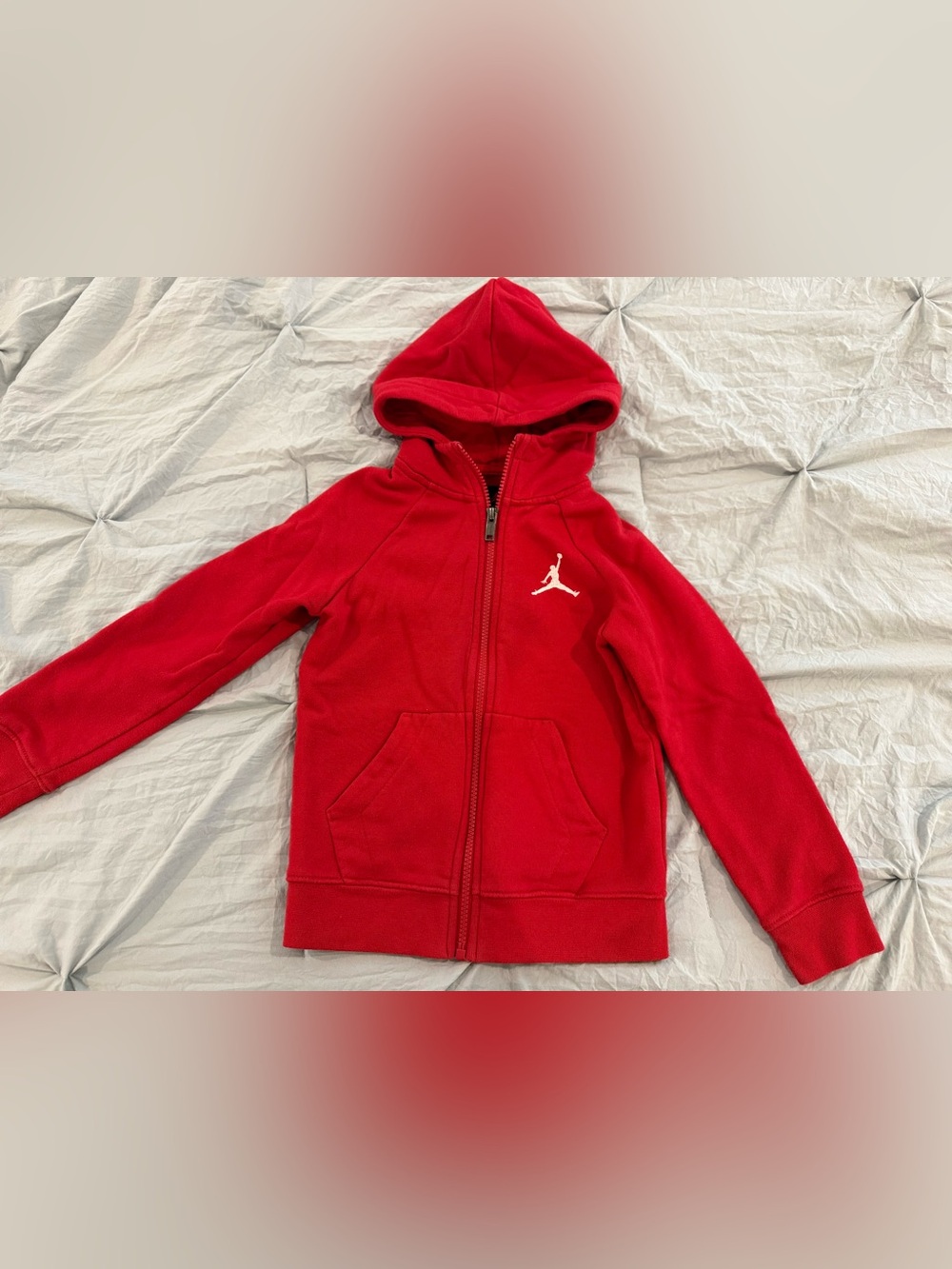 Jordan Red Zip up Hoodie Boys Size 5-6 years